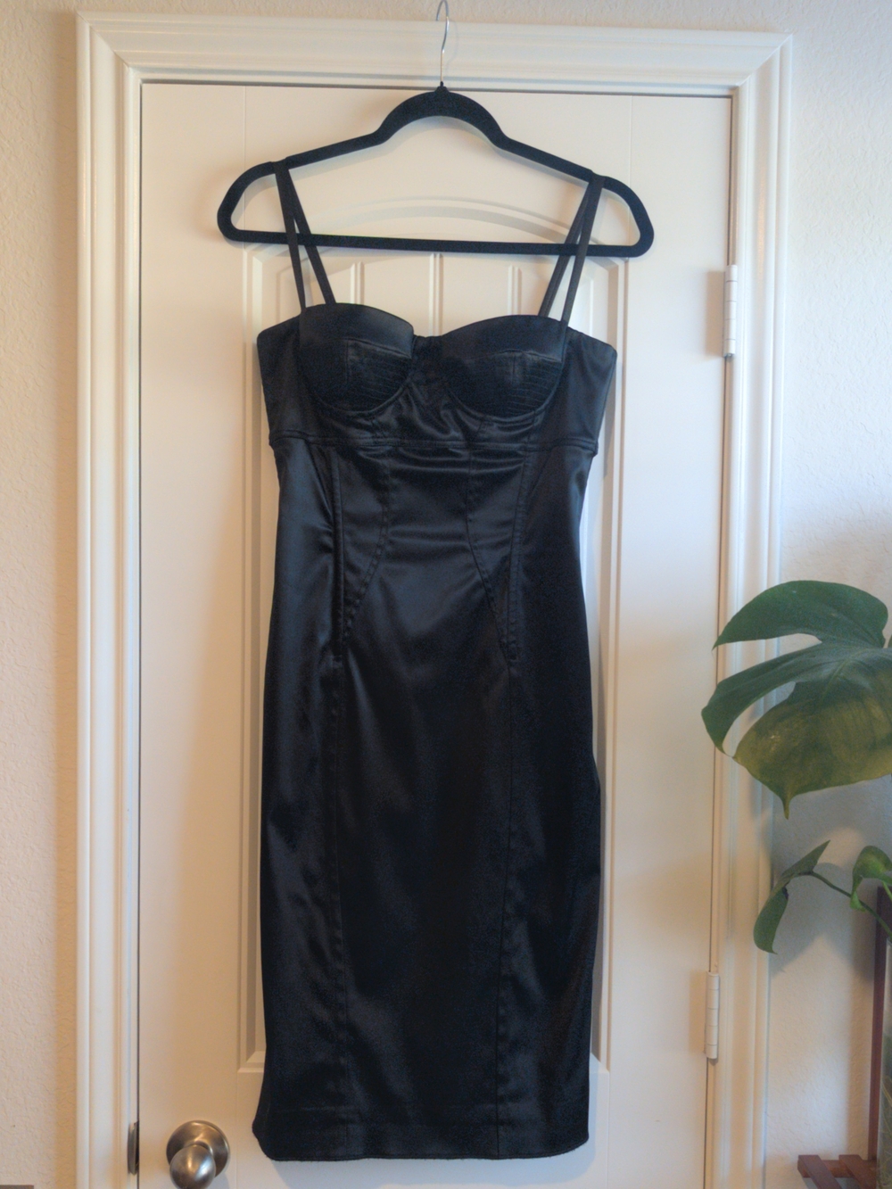 Dolce And Gabbana Black Satin Corset Bodycon Dress - Picture 3 of 4